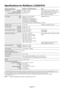 Page 14English-12
Specifications for MultiSync LCD2070VX
Monitor Specifications MultiSync LCD2070VX Monitor Notes
LCD Module Diagonal: 51 cm/20.1 inches Active matrix; thin film transistor (TFT)
Viewable Image Size: 51 cm/20.1 inches liquid crystal display (LCD); 0.255 mm dot
Native Resolution (Pixel Count): 1600 x 1200 pitch; 300 cd/m
2 *3 white luminance;
800:1 contrast ratio, typical.
Input SignalVideo:ANALOG 0.7 Vp-p/75 Ohms Digital Input: DVI-D
Sync:Separate sync.TTL Level
Horizontal sync....