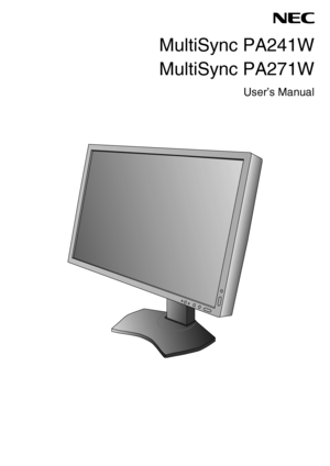 Page 1
MultiSync PA241W
MultiSync PA271W
User’s Manual
 