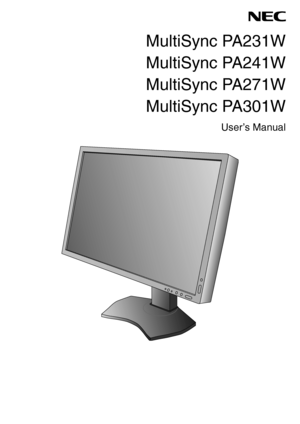Page 1
MultiSync PA231W
MultiSync PA241W
MultiSync PA271W
MultiSync PA301W
User’s Manual
 