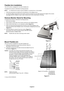 Page 10
English-8
Figure S.1
100 mm100 mm
Figure F.1
Weight of LCD assembly:  7.0 kg (PA231W)
  7.4 kg (PA241W)
  9.6 kg (PA271W)
  12.5 kg (PA301W)
Mount Flexible arm
This LCD monitor is designed for use with a  exible arm.
1.  Follow the instructions on how Remove Monitor Stand for Mounting to remove the stand.
2.  Using the 4 screws from the stand removal and attach the arm to  the monitor ( Figure F.1).
Caution:  Use ONLY the screws (4 pcs) that are included or the 
screws M4 size (Length: thickness of...