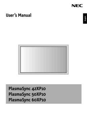Page 1PlasmaSync 42XP10
PlasmaSync 50XP10
PlasmaSync 60XP10
EXIT MUTEINPUT
English
User’s Manual
 