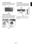 Page 13English-11
English
Figure 6
Figure 7Figure 8
Main switch cover
(with stand)
The longer side of the
cover is toward the bottom
of the display.Main switch cover
(without stand)
The shorter side of the
cover is toward the bottom
of the display.
Screw Holes
250mm
ScrewCord or chain
Clamp
3. Ventilation Requirements
When mounting in an enclosure or in a recessed area allow
heat to disperse, leave space between surrounding the
monitor and surrounding objects allow heat to disperse, as
shown in Figure 6.
4....