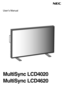 Page 1User’s Manual
MultiSync LCD4020
MultiSync LCD4620
 