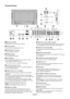 Page 10
English-8
Terminal Panel
Out
In
RGBHVRGB/HVRGBHVDVD/HD2 Pr Y Pb
VIDEO2VIDEO
 VIDEO IN connector (BNC and RCA)
To input a composite video signal. BNC and RCA connectors
are not available at the same time (Use only one input).
  VIDEO OUT connector (BNC)
To output the composite video signal from the VIDEO IN
connector.
  DVD/HD connector (RCA)
Connecting equipment such as a DVD player, HDTV device,
or Set-Top-Box.
 S-VIDEO IN connector (Mini DIN 4 pin)
To input the S-video (Y/C separate signal).
 AUDIO IN...