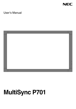 Page 1
User’s Manual
MultiSync P701
 