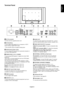 Page 11
English-9
English
 
 
 
 
 
  
 
 
 
Terminal Panel
 AUDIO OUT
To output the audio signal from the AUDIO IN 1, 2 and 3
jack to an external device (stereo receiver, amplifier, etc.).
 VIDEO INPUT/OUTPUT Connector
VIDEO IN connector (BNC):  To input a composite video
signal.
VIDEO OUT connector (BNC):  To output the composite
video signal from the VIDEO IN connector.
S-VIDEO IN connector (Mini DIN 4 pin):  To input the
S-VIDEO (Y/C separate signal).
 EXTERNAL CONTROL (D-Sub 9 pin)
IN connector:  Connect...