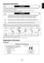 Page 3English-1
English
Important Information
TO PREVENT FIRE OR SHOCK HAZARDS, DO NOT EXPOSE THIS UNIT TO RAIN OR MOISTURE. ALSO, DO NOT
USE THIS UNIT’S POLARIZED PLUG WITH AN EXTENSION CORD RECEPTACLE OR OTHER OUTLETS UNLESS
THE PRONGS CAN BE FULLY INSERTED.
REFRAIN FROM OPENING THE CABINET AS THERE ARE HIGH VOLTAGE COMPONENTS INSIDE.
REFER SERVICING TO QUALIFIED SERVICE PERSONNEL.
WARNING
CAUTION
CAUTION: TO REDUCE THE RISK OF ELECTRIC SHOCK, MAKE SURE POWER CORD IS UNPLUGGED FROM
WALL SOCKET. TO FULLY...