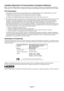 Page 4English-2
Canadian Department of Communications Compliance Statement
DOC: This Class B digital apparatus meets all requirements of the Canadian Interference-Causing Equipment Regulations.
C-UL: Bears the C-UL Mark and is in compliance with Canadian Safety Regulations according to CAN/CSA C22.2 No. 60950-1.
FCC Information
1. Use the attached specified cables with the MultiSync V321 (L329N8)/MultiSync V461 (L469NA)/MultiSync LCD4215
(L429N9) color monitor so as not to interfere with radio and television...