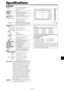 Page 46En-45
Specifications
Units are in inch
(mm)
3.8
(96) 1.5
(38)2.3
(58)
48.1 (1222)
30 (736)
43.5 (1106)
24.5 (622)
Screen Size43.5(H)24.5(V) inches
1106(H)622(V) mm
diagonal 50
Aspect Ratio16 : 9
Resolution1365(H)768(V) pixels
Pixel Pitch0.032(H)0.032(V) inches
0.81(H)0.81(V) mm
Color Processing4,096 steps, 68.7 billion colors
Signals
Synchronization RangeHorizontal : 15.5 to 110.0 kHz
(automatic : step scan)
Vertical : 50.0 to 120.0 Hz
(automatic : step scan)
Input SignalsRGB, NTSC (3.58/4.43), PAL...