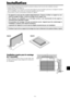 Page 53Fr-5
50mm (2)
50mm (2) 50
mm (2)
Mur
Mur
50mm (2)
50mm (2)
Le socle-support optionnel peut être attaché au moniteur à plasma selon l’une des deux méthodes suivantes :
* Position verticale. (Voir la figure A)
* Position horizontale avec l’écran face vers le bas (Voir la figure B). Poser la feuille de protection, enveloppant le moniteur
dans son emballage, sous la surface de l’écran pour la protéger contre les rayures.
* Ne pas toucher ou saisir l’écran pendant le transport de l’appareil.
• Cet appareil ne...