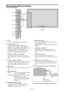 Page 152Po-10
VIDEOVIDEO 1VIDEO 2VIDEO 3AUDIO 1DVD1 / HD1
R(MONO)LY Cb / Pb Cr / Pr
RGB2 / DVD2 / HD2
RGB 1
R/
VD G/ B/
HD
DV I
  (
Digital  RGB)
AUDIO 2R(MONO)L
AUDIO 3R(MONO)L
Cr/Pr Y Cb/Pb
RGB 3
B D C
E
F
G
H
I
J
KExternal Control
I N OUTREMOTE
A
Vista posterior/Placa de terminais
Tipo 50/61 Polegadas
AAC IN
Conecte o cabo de alimentação incluído aqui.
BEXT SPEAKER L e R
Conecte as colunas (opcional) aqui. Siga a
polaridade correta. Conecte o fio da coluna 
(positivo) ao terminal  EXT SPEAKER e o fio da...