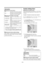 Page 31E-26
Information
 Adjusting the Auto Picture
ON ...................The Picture ADJ and Fine Picture
adjustments are made automatically.
OFF .................The Picture ADJ and Fine Picture
adjustments are made manually.
 Adjusting the position of the image
V-POSITION ...Adjusts the vertical position of the
image.
H-POSITION... Adjusts the horizontal position of the
image.
V-HEIGHT .......Adjusts the vertical size of the image.
(Except for STADIUM mode)
H-WIDTH ......... Adjusts the horizontal size of...