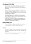 Page 64 
3-2 Introducing Windows H/PC 2000 
Windows H/PC 2000 
Microsoft Windows Handheld PC (H/PC) 2000 includes the Windows 
CE 3.0 operating system and built-in productivity applications. 
Windows CE 3.0 uses the same core operating system as the Pocket 
PC platform.  
Windows H/PC combines the reduced code base of Windows CE and 
the look and feel of a typical desktop PC for device mobility and 
portability. The Windows H/PC design features an interface with the 
look and feel of a typical desktop PC,...