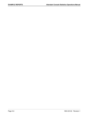 Page 136Page A-6 NDA-30122   Revision 1
EXAMPLE REPORTS Attendant Console Statistics Operations Manual 