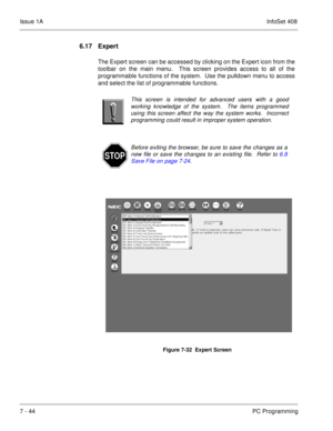 Page 377Is su e 1A   In fo S et  40 8
7 - 44   PC P ro g ra mming
Before exiting the browser, be sure to save the changes as a 