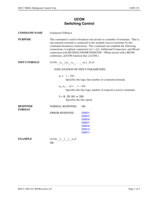 Page 441NECA 340-4 14- 30 0  Revisio n 2.0   Page 1 o f 2
MCU  5000A Multipoint Control  U nit   COP-133
UC ON
nnn … n
5236 ¿ 