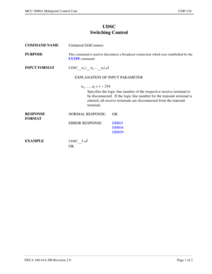 Page 443NECA 340-4 14- 30 0  Revisio n 2.0   Page 1 o f 2
MCU  5000A Multipoint Control  U nit   COP-134
UDSC
nnn
5 ¿ 