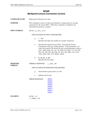 Page 461NECA 340-4 14- 30 0  Revisio n 2.0   Page 1 o f 2
MCU  5000A Multipoint Control  U nit   COP-145
MCNR 