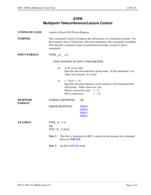 Page 477NECA 340-4 14- 30 0  Revisio n 2.0   Page 1 o f 2
MCU  5000A Multipoint Control  U nit   COP-153
STPR 