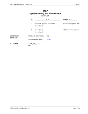 Page 531NECA 340-4 14- 30 0  Revisio n 2.0   Page 5 o f 6
MCU  5000A Multipoint Control  U nit   COP-178
STLP
  y    ______________pp__ ____ 