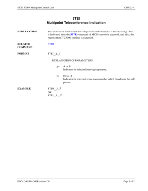 Page 555NECA 340-4 14- 30 0  Revisio n 2.0   Page 1 o f 2
MCU  5000A Multipoint Control  U nit   COP-214
STEI 