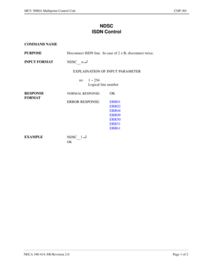 Page 593NECA 340-4 14- 30 0  Revisio n 2.0   Page 1 o f 2
MCU  5000A Multipoint Control  U nit   COP-301
NDSC
 n ¿
1 ¿ 