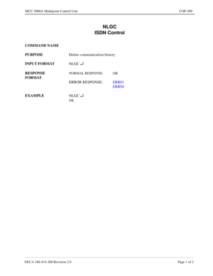 Page 609NECA 340-4 14- 30 0  Revisio n 2.0   Page 1 o f 2
MCU  5000A Multipoint Control  U nit   COP-309
NLGC 