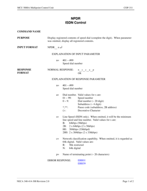 Page 613NECA 340-4 14- 30 0  Revisio n 2.0   Page 1 o f 2
MCU  5000A Multipoint Control  U nit   COP-311
NPDR
 n ¿
scap 