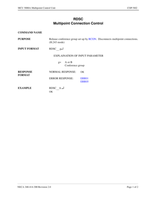 Page 621NECA 340-4 14- 30 0  Revisio n 2.0   Page 1 o f 2
MCU  5000A Multipoint Control  U nit   CO P-N02
RDSC
 g¿
A ¿ 