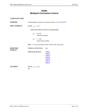 Page 623NECA 340-4 14- 30 0  Revisio n 2.0   Page 1 o f 2
MCU  5000A Multipoint Control  U nit   CO P-N03
RADD
 g n ¿
A10 ¿ 