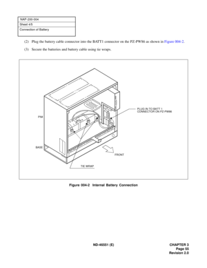 Page 67ND -4 6551 ( E)  CHAPTER 3
NAP-200-0 04
P LUG IN  TO B ATT  1
BASE 