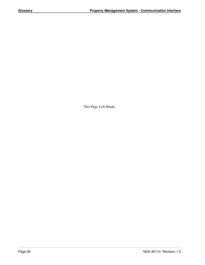 Page 100Glossary Property Management System - Communication Interface
Page 90NDA-30115  Revision 1.0
This Page Left Blank. 