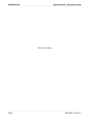 Page 12INTRODUCTION Student Services - Administrator Guide
Page 4NDA-30095   Revision 1
This Page Left Blank. 