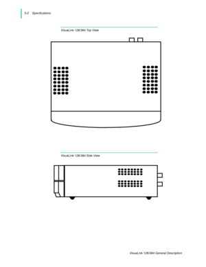 Page 325-2    Specifications
VisuaLink 128/384 General Description
VisuaLink 128/384 Top View
VisuaLink 128/384 Side View 