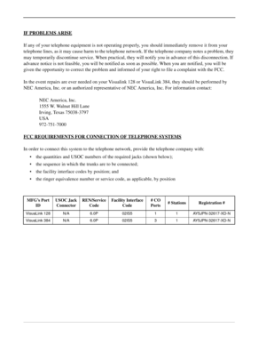 Page 4IF PROBLEMS ARISE
If any of your telephone equipment is not operating properly, you should immediately remove it from your 
telephone lines, as it may cause harm to the telephone network. If the telephone company notes a problem, they 
may temporarily discontinue service. When practical, they will notify you in advance of this disconnection. If 
advance notice is not feasible, you will be notified as soon as possible. When you are notified, you will be 
given the opportunity to correct the problem and...