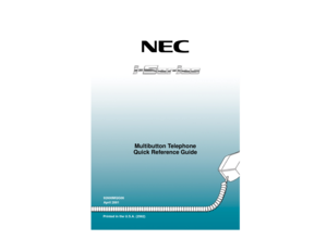 Page 192600MQG06
April 2001
.
Multibutton Telephone
Quick Reference Guide
Printed in the U.S.A. (2562)
92600mqg06-1.QXD  3/12/01  4:48 PM  Page 12 