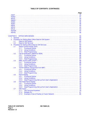 Page 6TABLE OF CONTENTS ND-70895 (E)
Page  ii
Revision 1.0
TABLE OF CONTENTS  (CONTINUED)
Page
AADT  . . . . . . . . . . . . . . . . . . . . . . . . . . . . . . . . . . . . . . . . . . . . . . . . . . . . . . . . . . . . . . . . . . . . . . . . . . . . .  29
ACNO . . . . . . . . . . . . . . . . . . . . . . . . . . . . . . . . . . . . . . . . . . . . . . . . . . . . . . . . . . . . . . . . . . . . . . . . . . . . .  31
AKYD  . . . . . . . . . . . . . . . . . . . . . . . . . . . . . . . . . . . . . . . . . . . ....