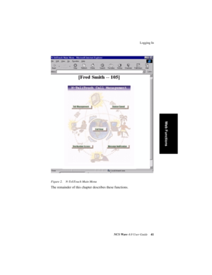 Page 47Logging In
NCS Ware 4.0 User Guide41
Web Functions
Figure 2. N-TeliTouch Main Menu
The remainder of this chapter describes these functions. 