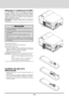 Page 76E-76
Nettoyage ou remplacement du filtre
Le coussin Žponge du filtre ˆ air maintient lÕintŽrieur du
projecteur ˆ affichage ˆ cristaux liquides MultiSync GT2000 /

nettoyŽ toutes les 100 heures dÕutilisation (plus souvent dans les
endroits poussiŽreux). Si le filtre est sale ou bouchŽ, le
projecteur risque de surchauffer.
REMARQUE:  Nettoyez le filtre toutes les 100 heures
dÕutilisation.
PRECAUTION
¥ Coupez lÕalimentation et dŽbranchez le projecteur avant
de remplacer le filtre.
¥ Nettoyez uniquement le...