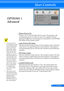 Page 4235... English
User Controls
OPTIONS | 
Advanced
 Direct Power On
Choose “On” to activate Direct Power mode. The projector will 
automatically power on when AC power is supplied, without 
pressing the  buton on the projector control panel or the POWER 
ON button on the remote control.
 Auto Power Off (min)
Sets the countdown timer interval. The countdown timer will start, 
when there is no signal being sent to the projector. The projector 
will automatically power off when the countdown has finished (in...