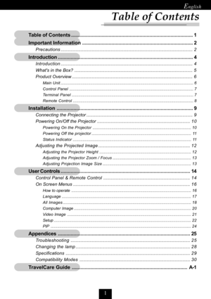 Page 3

Table of Contents
	

 


















































\




































 



 


















































\




























 
Precautions......................................................................................................... 2





















































\













































 ...