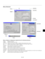 Page 34E Ð 31
Menu windows or dialog boxes typically have the following elements:
Title bar: Indicates the menu title.
Highlight: Indicates the selected menu or item.
Solid triangle: Indicates further choices are available. A highlighted triangle indicates the item is active.
Tab: Indicates a group of features in a dialog box. Selecting on any tab brings its page to the front.
Radio button: Use this round button to select an option in a dialog box.
Check box: Place a checkmark in the square box to turn the...