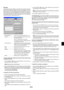 Page 57E-53
Enable/Disable .............. This turns the Security function on or off.
Keyword ........................Enter an appropriate keyword when you use
the Security function.
(Up to 10 characters can be used.)
The Security function is available only when
your keyword is entered.
Use Protect key ............ Check this box to lock your projector when
using a PC card. To use a keyword without
a PC card, do not check this box.
Drive ............................. Switches between PC Card slot 1 and 2.
Read...