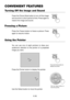 Page 55E-55
CONVENIENT FEATURES
Turning Off the Image and Sound
Press the Picture Mute button to turn off the image
and sound for a short period of time. Press again to
restore the image and sound.PIC-MUTE
Freezing a Picture
Press the Freeze button to freeze a picture. Press
again to resume motion.FREEZE
Using the Pointer
You can use one of eight pointers to draw your
audiences attention to the portion of a projected
image you want.
Press the Pointer button to
display the pointer.
POINTER
Press the Pointer...