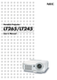 Page 1Portable Projector
LT265/LT245
User’s Manual 