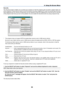 Page 10295
Security
The Security function enables you to protect your projector so that the projector will not project a signal unless you
enter a keyword. There is also an option to lock the projector by using a registered PC card* as a protect key. Once you
have registered your PC card as a protect key, you are required to insert the registered PC card into the PC card slot
of the projector each time you turn on the projector. You can enable the Security function by using a keyword only.
*The projector does...