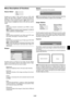 Page 35E-29
Keystone
Lamp Mode
Advanced Options
Factory Default
Menu Descriptions & Functions
RGB
Video
S-VideoVolume
0
Source Select
Picture
Brightness
Contrast
Color
Hue
Sharpness
0
0
0
0 0
Enables you to select a video source such as a VCR, DVD
player, laser disc player, computer or document camera de-
pending on what is connected to your inputs. Press the “Se-
lect” button on the projector cabinet or  buttons on your
remote control to highlight the menu for the item you want to
adjust.
[RGB]
Selects the...