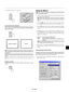 Page 32E – 29
4. Return the image to the original size.
Correcting Keystone distortion
Press (+) or (-) to correct keystone (trapezoidal) distortion to make the
top or bottom of the screen longer or shorter so that the projected
image is rectangular.
KEYSTONE
NOTE: The maximum keystone angle that can be corrected is 40 degrees up-
ward and 20 degrees downward with the projector placed horizontally on the
ground plane.
Depending on the type of graphics being used, the picture may get blurred or
keystone...