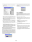 Page 33E – 30
2. Use the ▲ or ▼ button to highlight your selection and press the
Enter button to place a check mark next to an option. This action
enables that feature.
Press the Enter button again to clear the check box.
If you select an item with a solid triangle  and press the Enter
button on the remote control or the projector cabinet, you can
enable all the items within that submenu.
Also you can turn on an item within the submenu without placing
a check mark on the main menu item.
NOTE: Up to 12 main...