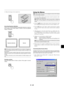 Page 33E – 29
4. Return the image to the original size.
Correcting Keystone distortion
Press (+) or (-) to correct keystone (trapezoidal) distortion to make the
top or bottom of the screen longer or shorter so that the projected
image is rectangular.
KEYSTONE
NOTE: The maximum keystone angle that can be corrected is 40 degrees up-
ward and 20 degrees downward with the projector placed horizontally on the
ground plane.
Depending on the type of graphics being used, the picture may get blurred or
keystone...